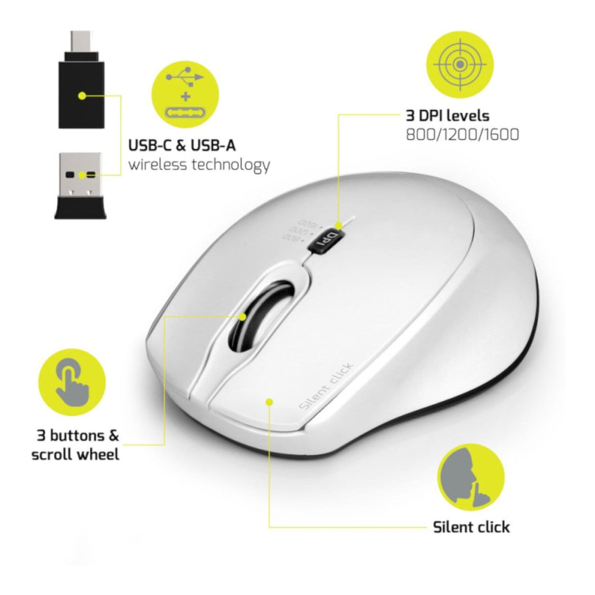 Port Designs 900714 Ambidextrous RF Wireless Mouse