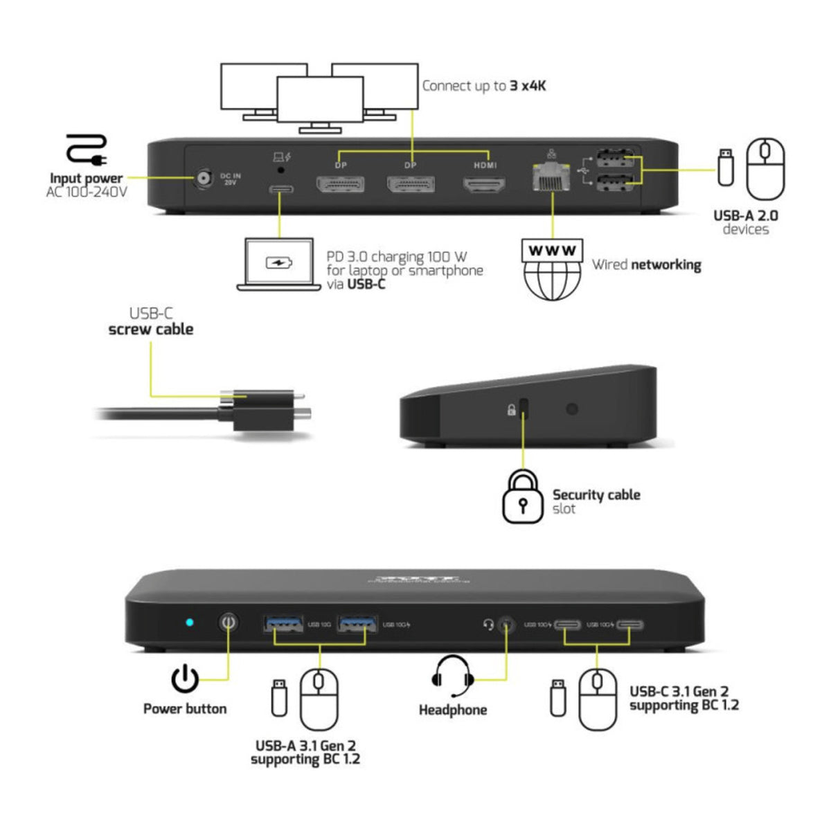 Port Designs PORT Office 100W 11-in-1 Type-C Docking Station 901910V2EU
