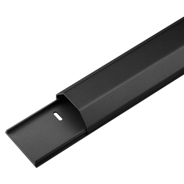 Goobay 1.1m Half-Round Aluminium 50mm Cable Duct Black 90724
