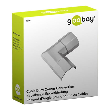 Goobay 33mm Cable Duct Corner Connection for Extending Cable Ducts Silver 90780