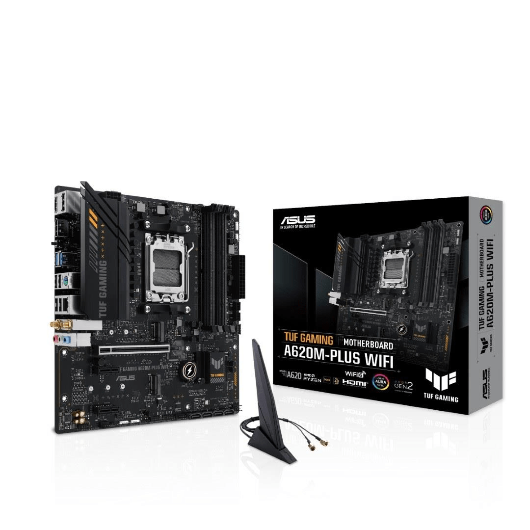 ASUS TUF Gaming A620M-Plus Wi-Fi AMD Socket AM5 micro ATX Motherboard 90MB1F00-M0EAY0