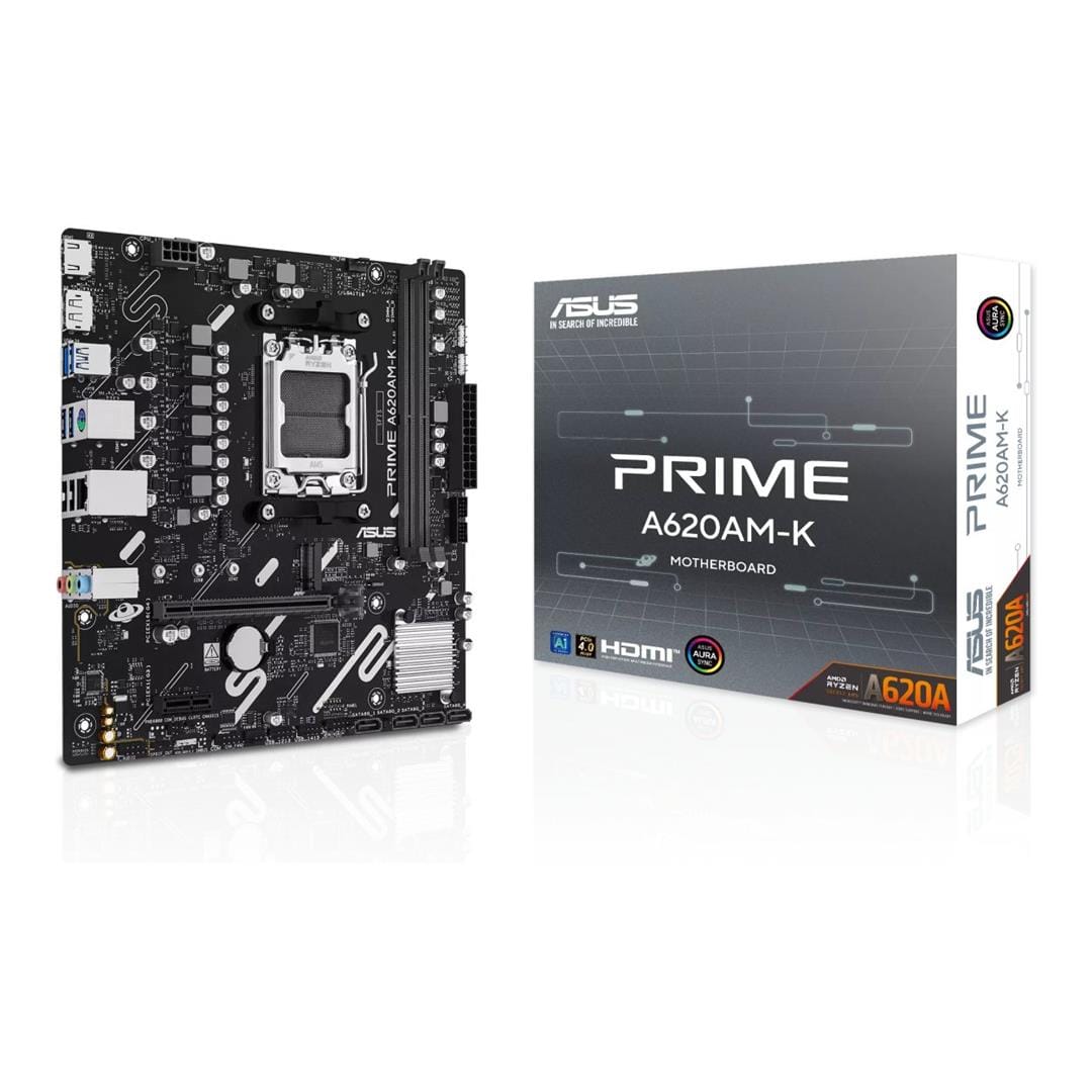 ASUS PRIME A620AM-K AMD Socket AM5 micro ATX Motherboard 90MB1GX0-M0EAY0