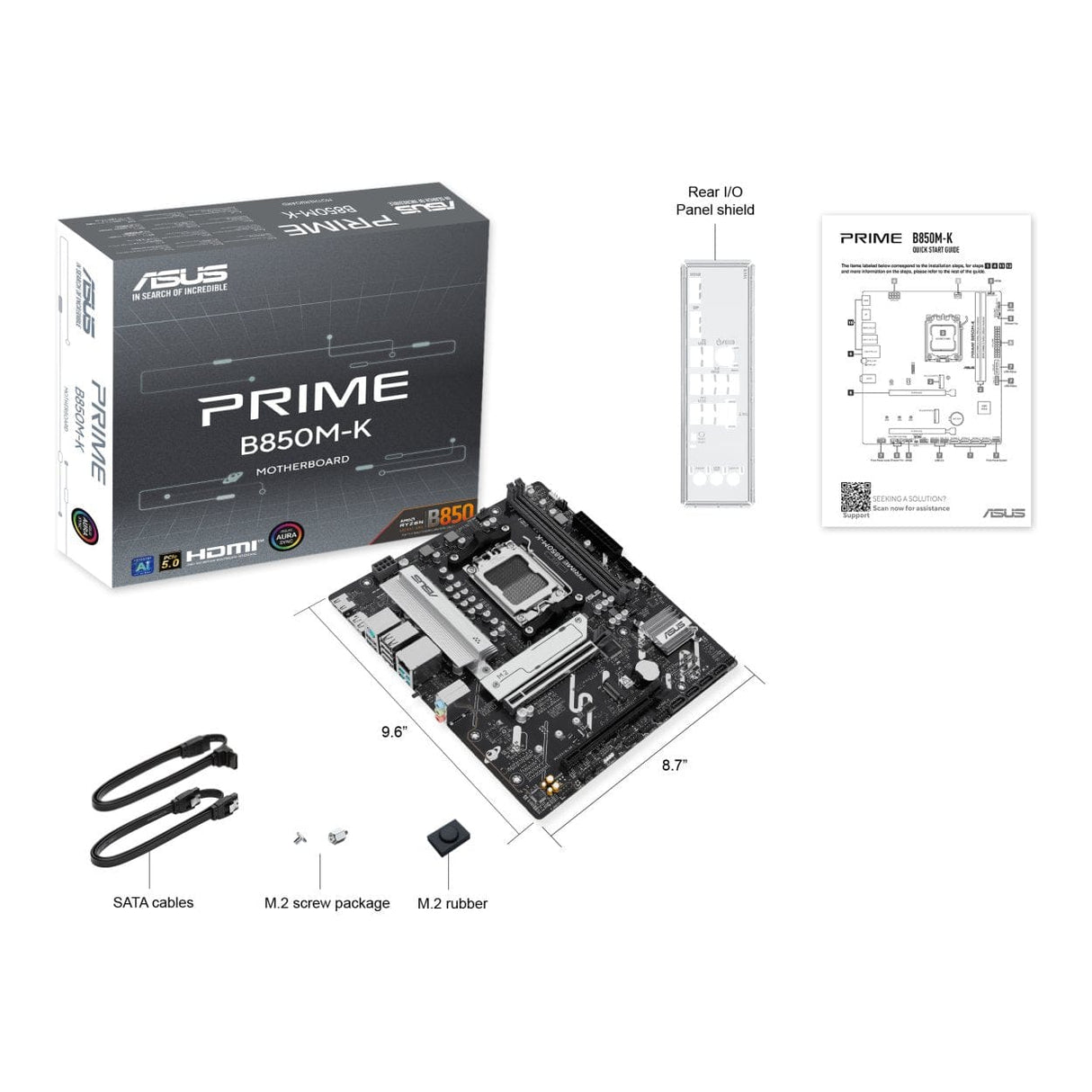 ASUS Prime B850M-K AMD Socket AM5 micro ATX Motherboard 90MB1LV0-M0EAY0