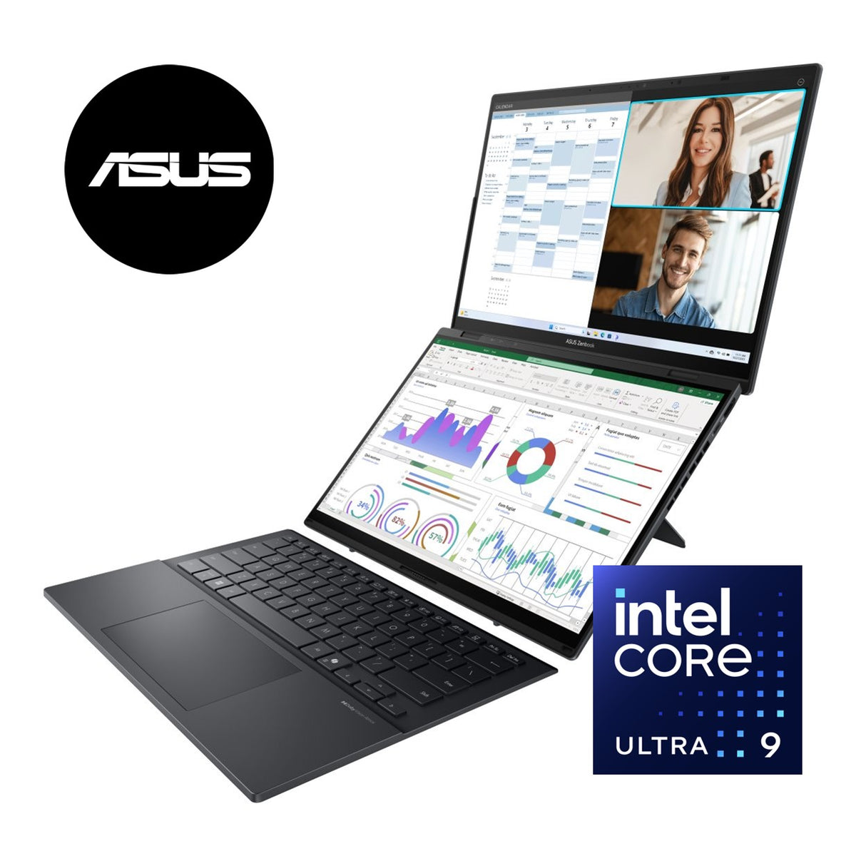 ASUS Zenbook DUO UX8406CA 14-inch WUXGA OLED 2-in-1 Laptop - Intel Core Ultra 9 285H 1TB SSD 16GB RAM Win 11 Home Grey