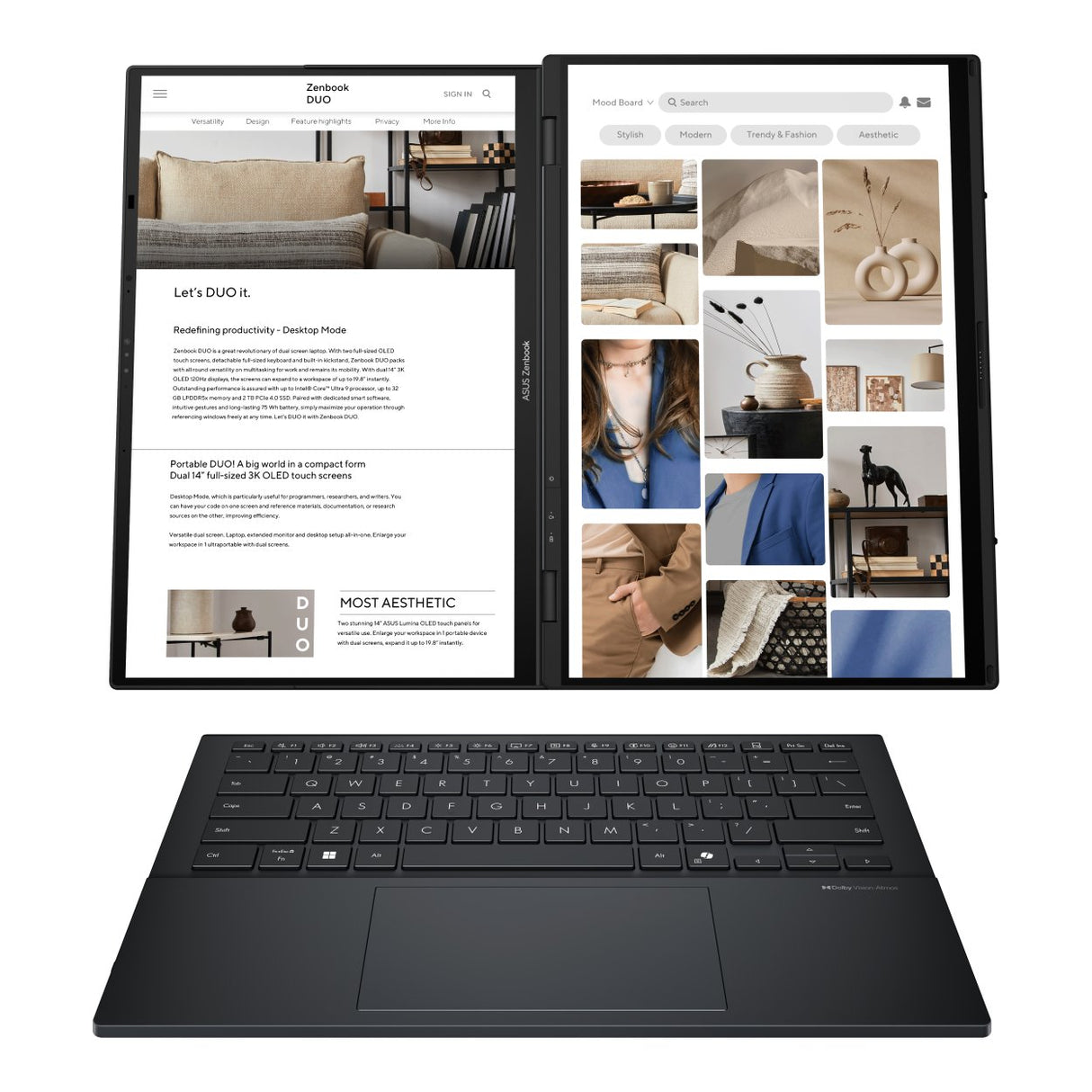 ASUS Zenbook DUO UX8406CA 14-inch WUXGA OLED 2-in-1 Laptop - Intel Core Ultra 9 285H 1TB SSD 16GB RAM Win 11 Home Grey