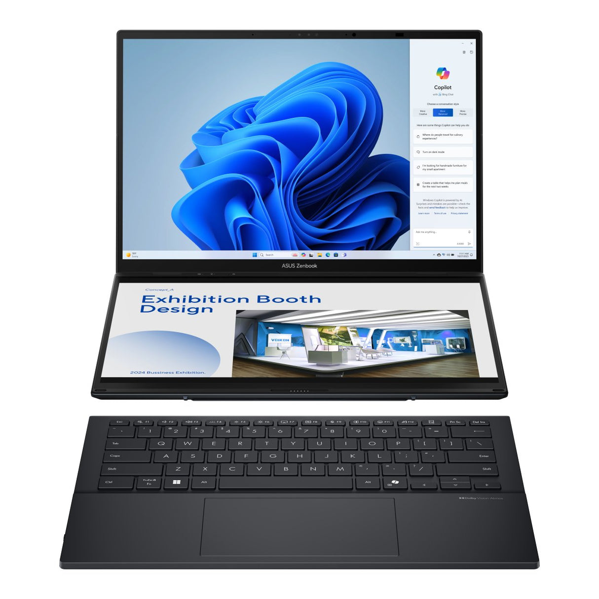ASUS Zenbook DUO UX8406CA 14-inch WUXGA OLED 2-in-1 Laptop - Intel Core Ultra 9 285H 1TB SSD 16GB RAM Win 11 Home Grey