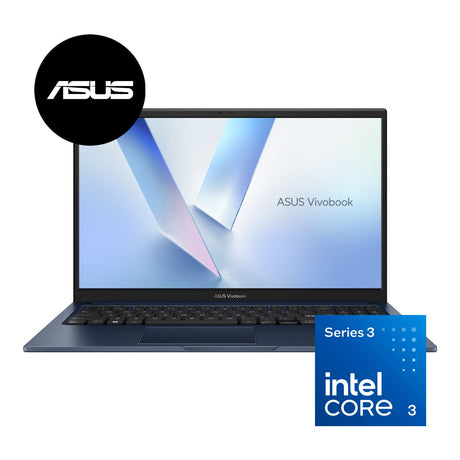 ASUS Vivobook 15 X1504MA 15.6-inch FHD AI Laptop - Intel Core 3 304 256GB SSD 8GB RAM Win 11 Home Quiet Blue
