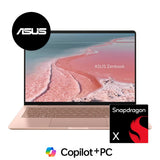 ASUS Zenbook 14 UX3480QA 14-inch FHD+ AI Laptop - Snapdragon X 512GB SSD 16GB RAM Win 11 Home Coral