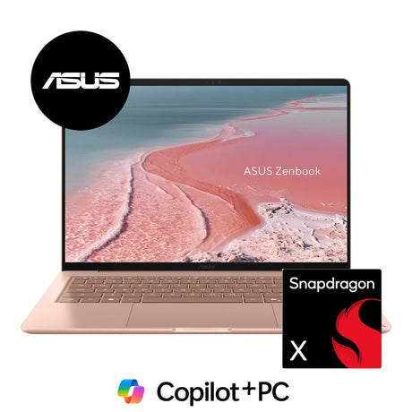 ASUS Zenbook 14 UX3480QA 14-inch FHD+ AI Laptop - Snapdragon X 512GB SSD 16GB RAM Win 11 Home Coral