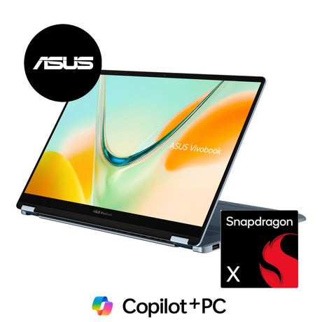 ASUS Vivobook S14 Flip OLED TP5408QA 14-inch WUXGA AI 2-in-1 Laptop - Snapdragon X 512GB SSD 16GB RAM Win 11 Pro Blue