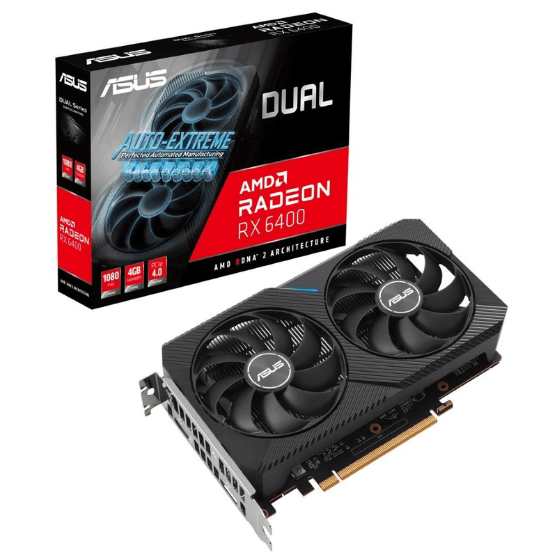 Asus Dual AMD Radeon RX 6400 4GB GDDR6 Graphics Card 90YV0H90-M0NA00