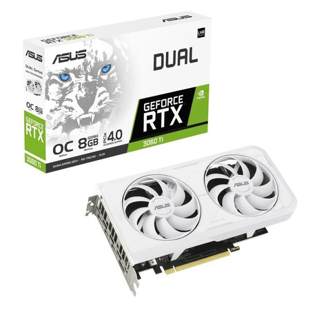 Asus Dual White OC Edition Nvidia GeForce RTX 3060 Ti 8GB GDDR6X Graphics Card 90YV0IP2-M0NA00