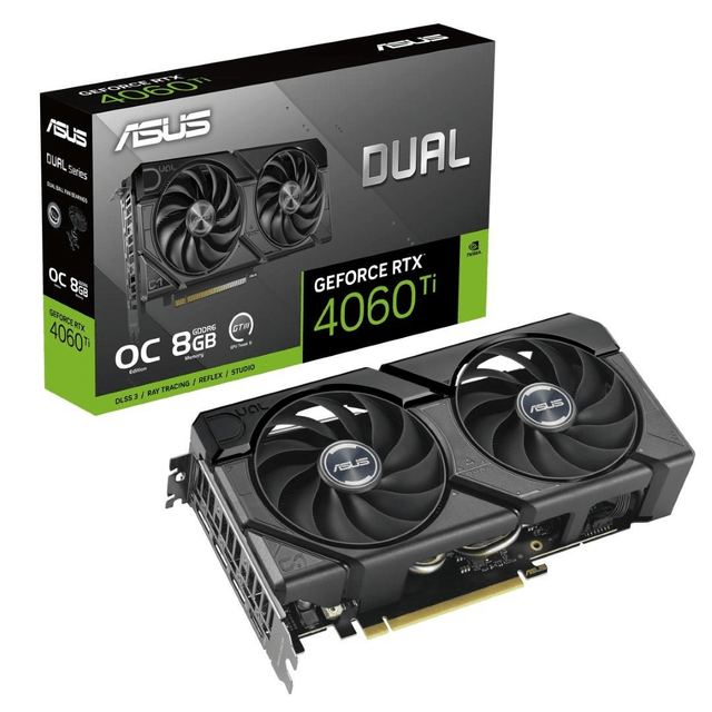 ASUS Dual Nvidia GeForce RTX 4060 Ti EVO OC Edition 8GB GDDR6 Graphics Card 90YV0J49-M0NA00