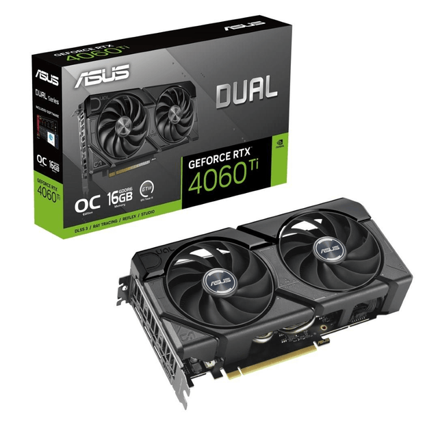 ASUS Dual GeForce RTX 4060 Ti EVO OC Edition 16GB GDDR6 Graphics Card 90YV0JH8-M0NA00