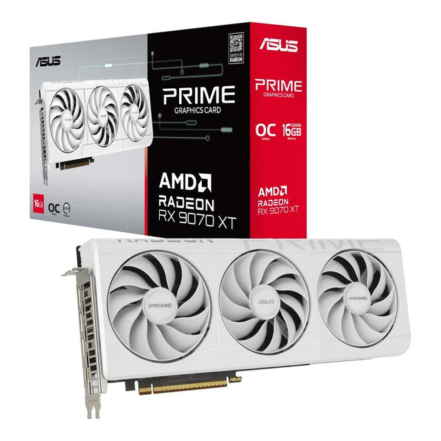 ASUS Prime AMD Radeon RX 9070 XT 16GB GDDR6 Graphics Card - White OC Edition 90YV0L75-M0NA00