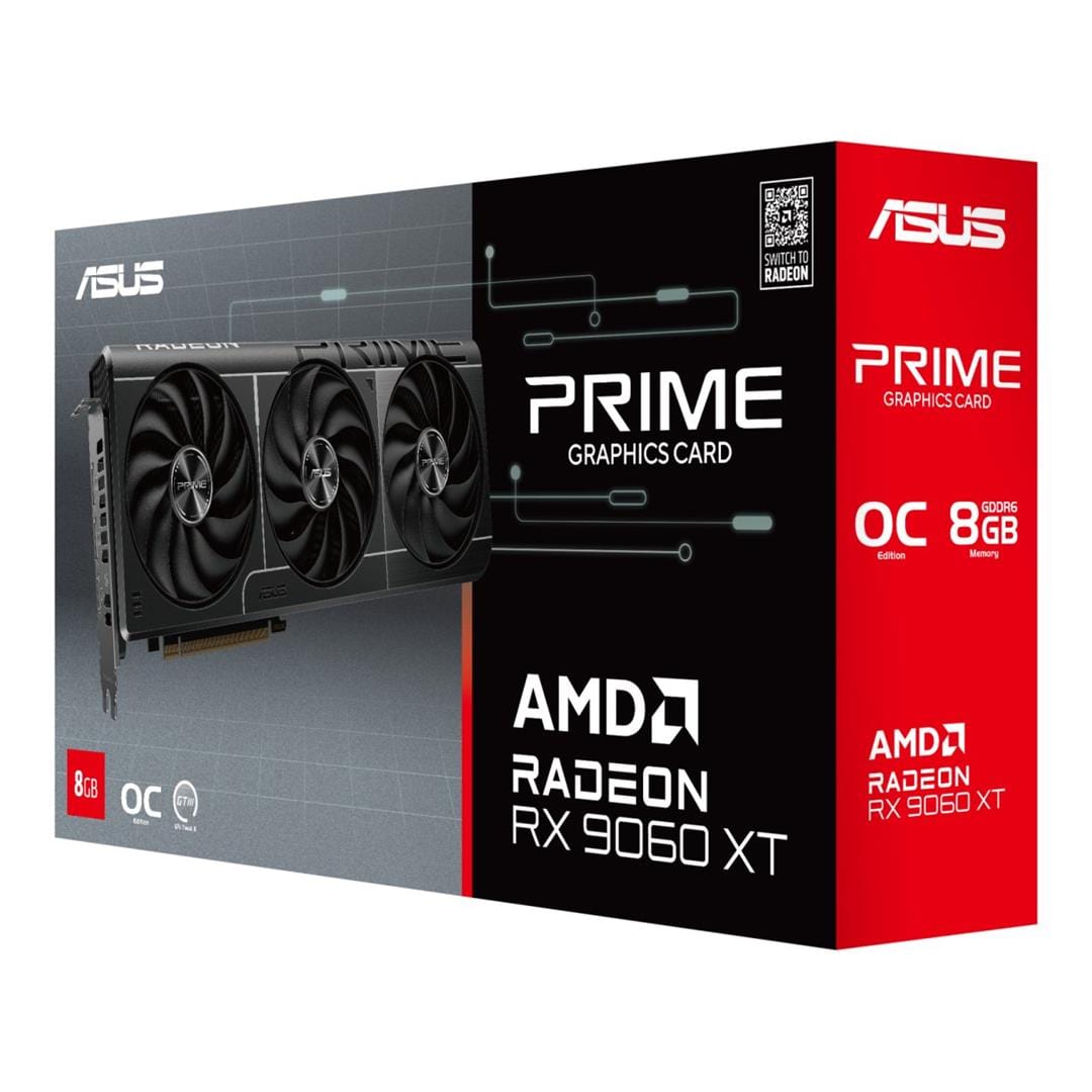 ASUS PRIME Radeon RX 9060 XT 8GB GDDR6 OC Edition Graphics Card