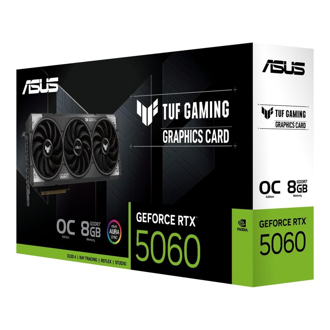 ASUS TUF Gaming GeForce RTX 5060 8GB GDDR7 OC Edition Graphics Card 90YV0N00-M0NA00