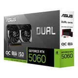 ASUS Dual GeForce RTX 5060 8GB GDDR7 OC Edition Graphics Card 90YV0N12-M0NA00