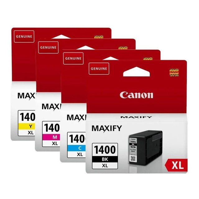 Canon PGI-1400XL Black, Cyan, Magenta, Yellow High Yield Printer Ink Cartridges Original 9185B004 Multi-pack