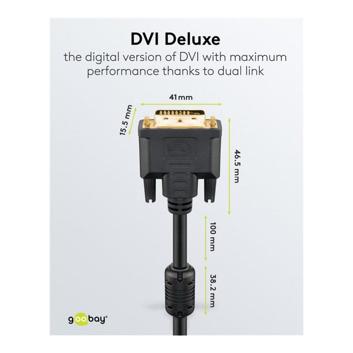 Goobay 1.8m DVI-D Dual Link Gold-Plated Cable 93574