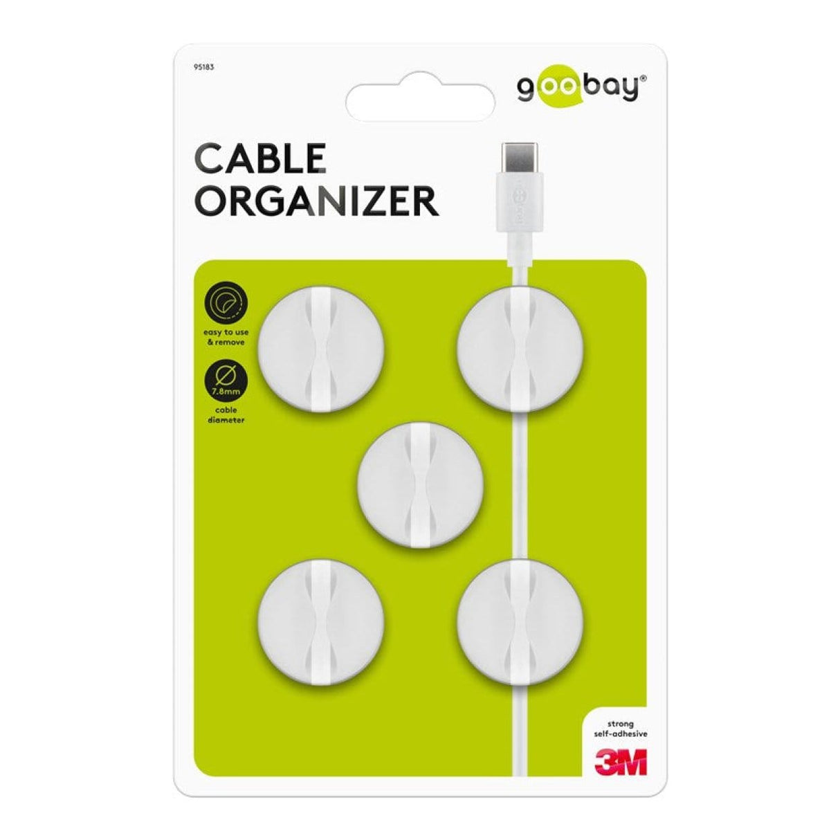Goobay Cable Management 1-slot 5-piece Set White 95183