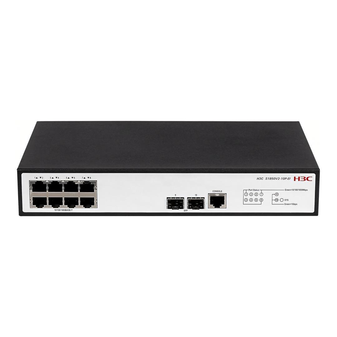 H3C S1850V2-10P-EI L2 8x10/100/1000BASE-T Ports and 2x1000BASE-X SFP Ports Ethernet Switch 9801A418
