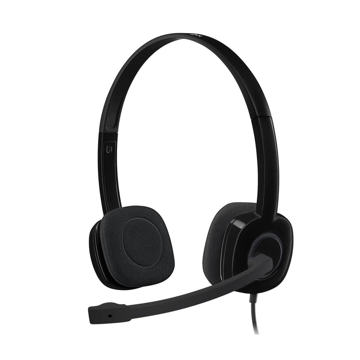 Logitech® H151 Stereo Headset With Noise-Cancelling Mic Black 981-000590