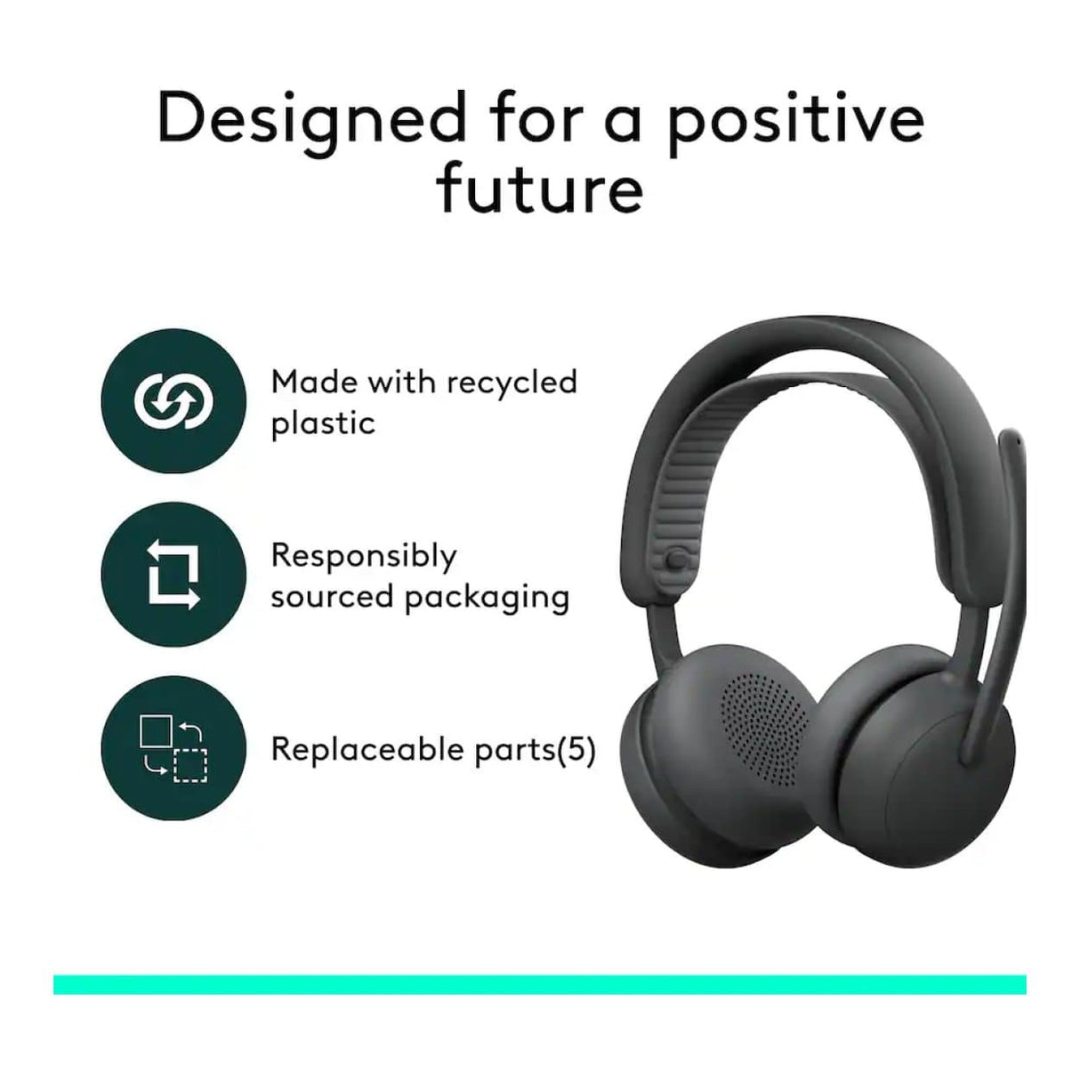 Logitech Zone Wireless 2 ES for Business MS Teams Certified Bluetooth Headset Graphite 981-001593