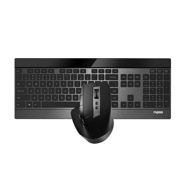 Rapoo 9900M-US-BLACK Multi-Mode Wireless Ultra-slim Advanced Keyboard and Mouse Combo