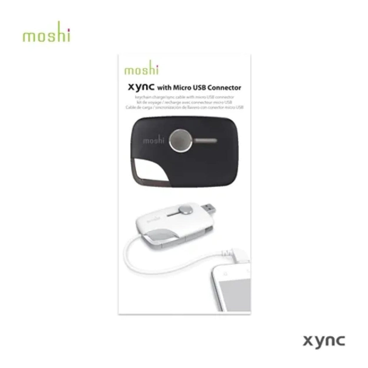 Moshi Xync USB to Micro USB Sync Charging Keychain Black 99MO023051