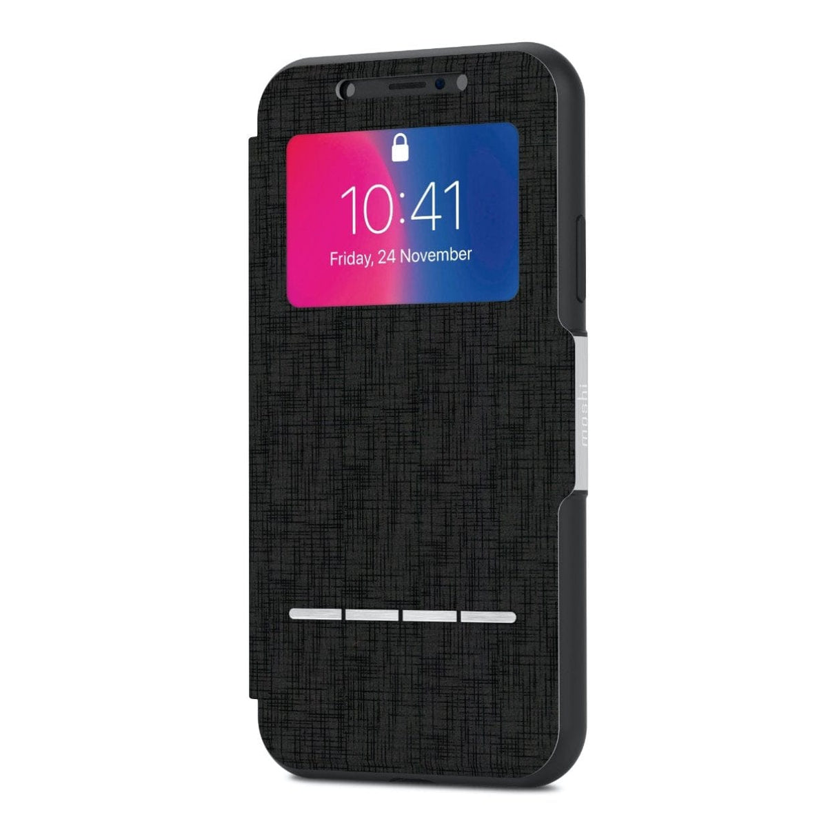 Moshi SenseCover Portfolio Case for iPhone X - Metro Black 99MO072010