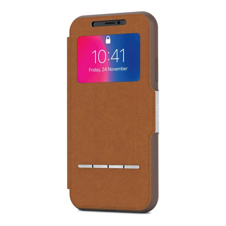 Moshi SenseCover Portfolio Case for iPhone X - Caramel Brown 99MO072731