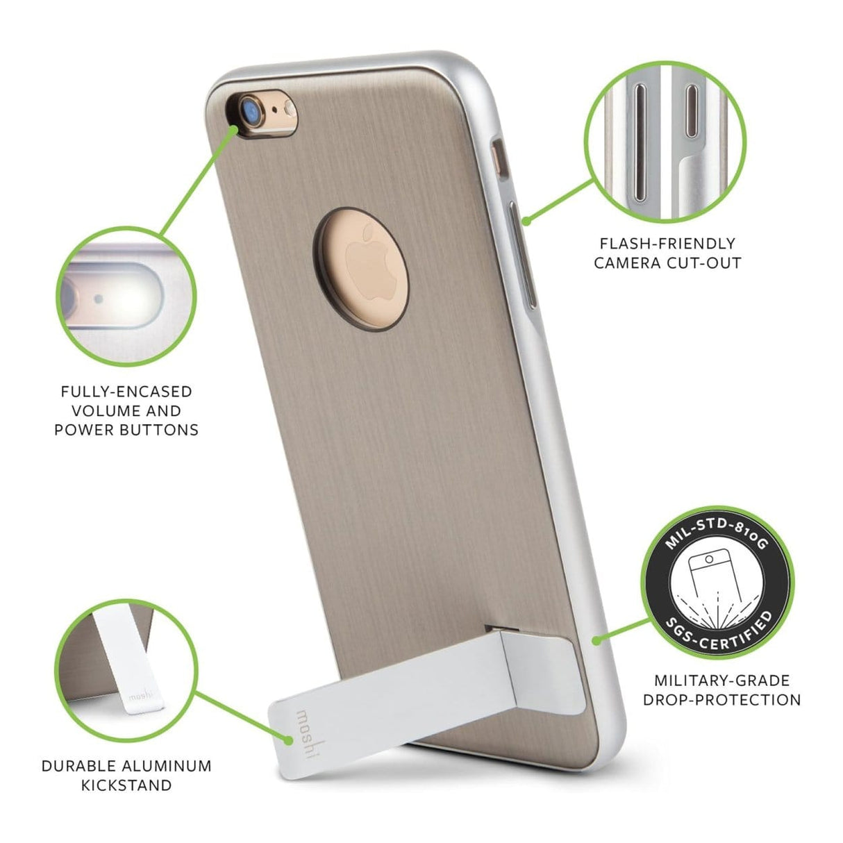 Moshi iGlaze Chameleon Hardshell Protective Case for iPhone 6 - Brushed Titanium 99MO080202