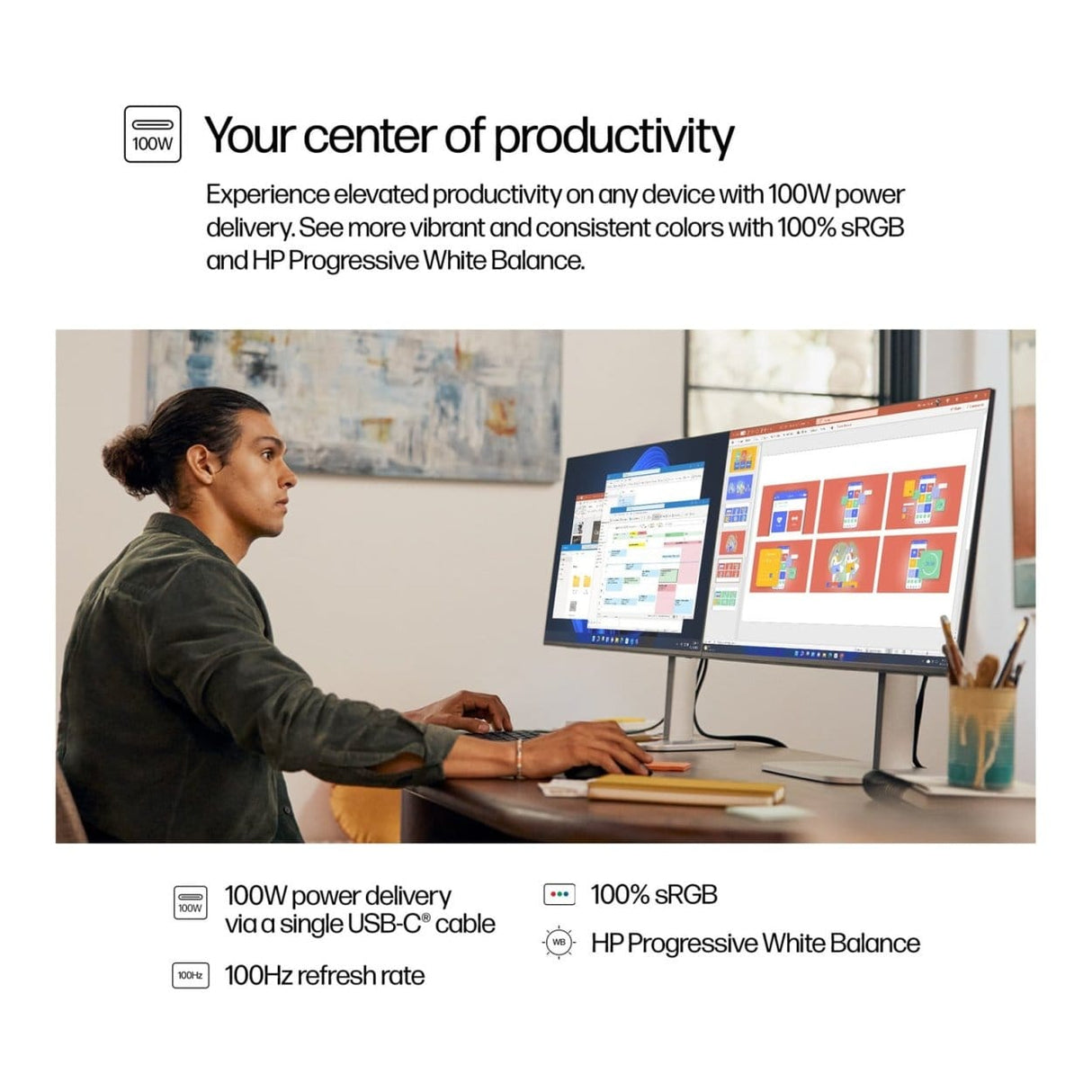 HP Series 5 Pro 527pu 27-inch 2560 x 1440p QHD 16:9 100Hz 5ms LED IPS Monitor 9E0G5AA