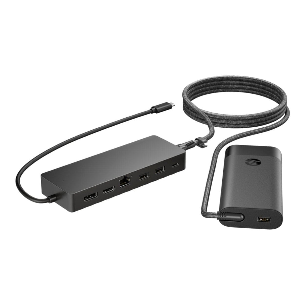 HP 7-in-1 to Type-C USB Hub with Notebook Charger Bundle 9H0H9AA