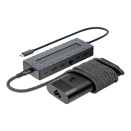 HP 7-in-1 to Type-C USB Hub with Notebook Charger Bundle 9H0H9AA