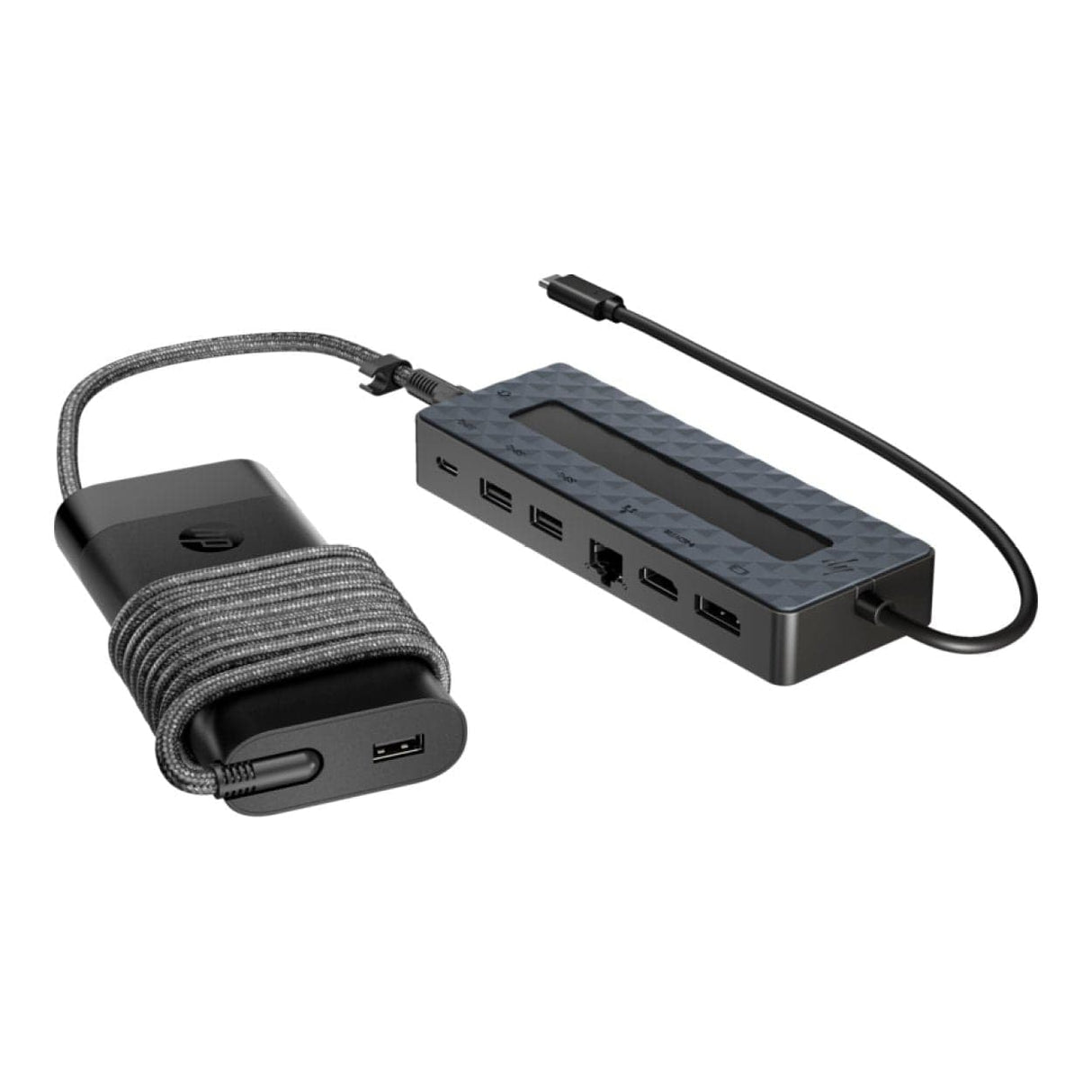 HP 7-in-1 to Type-C USB Hub with Notebook Charger Bundle 9H0H9AA