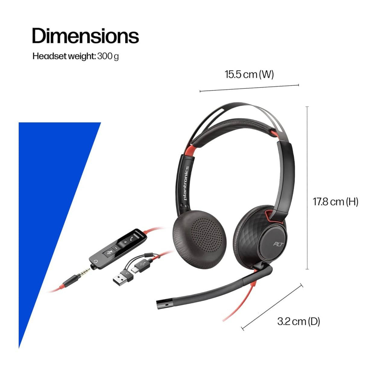 Poly Blackwire 5220 Wired Headset 9P7X6AA