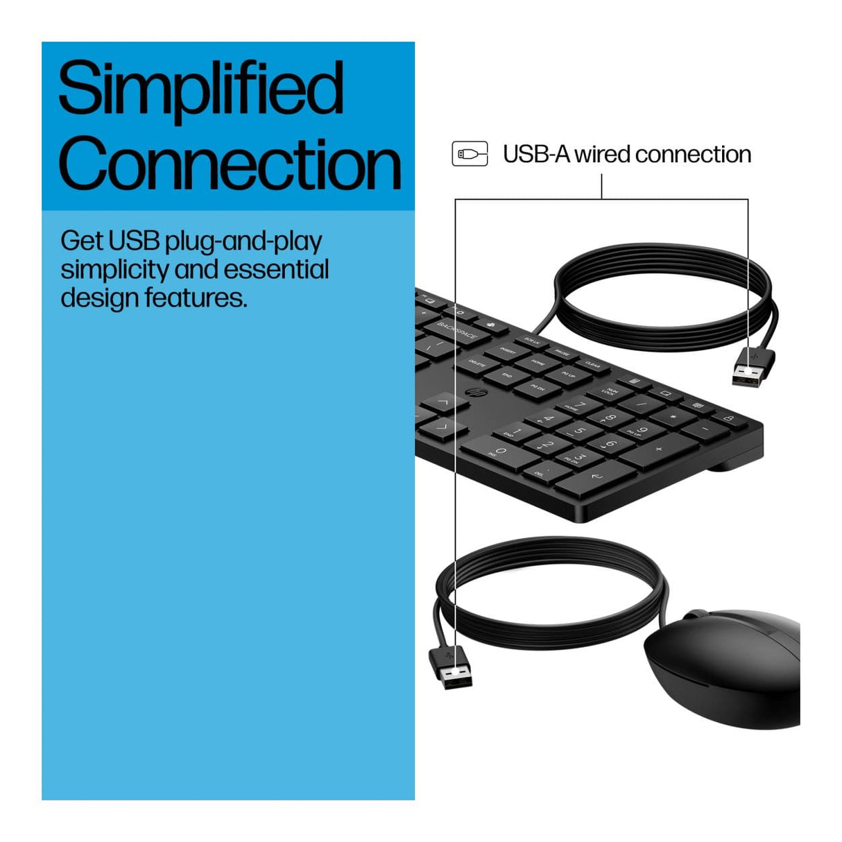 HP 320MK Wired Keyboard and Mouse Combo 9SR36AA