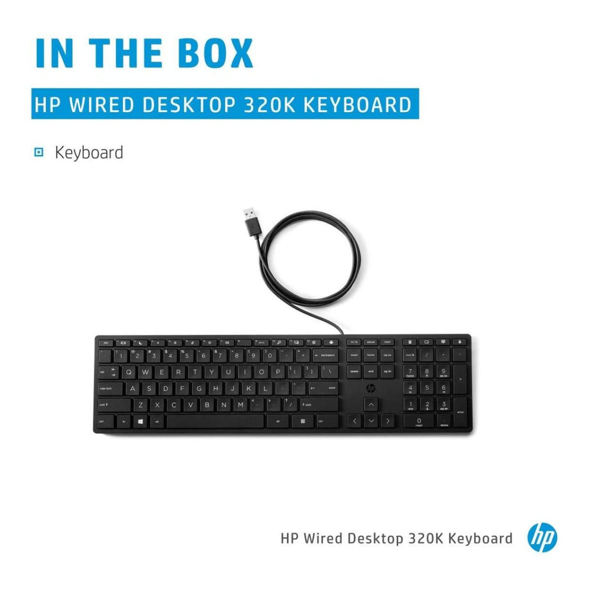 HP 320K Wired USB Keyboard Black 9SR37UT