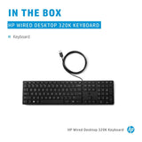 HP 320K Wired USB Keyboard Black 9SR37UT