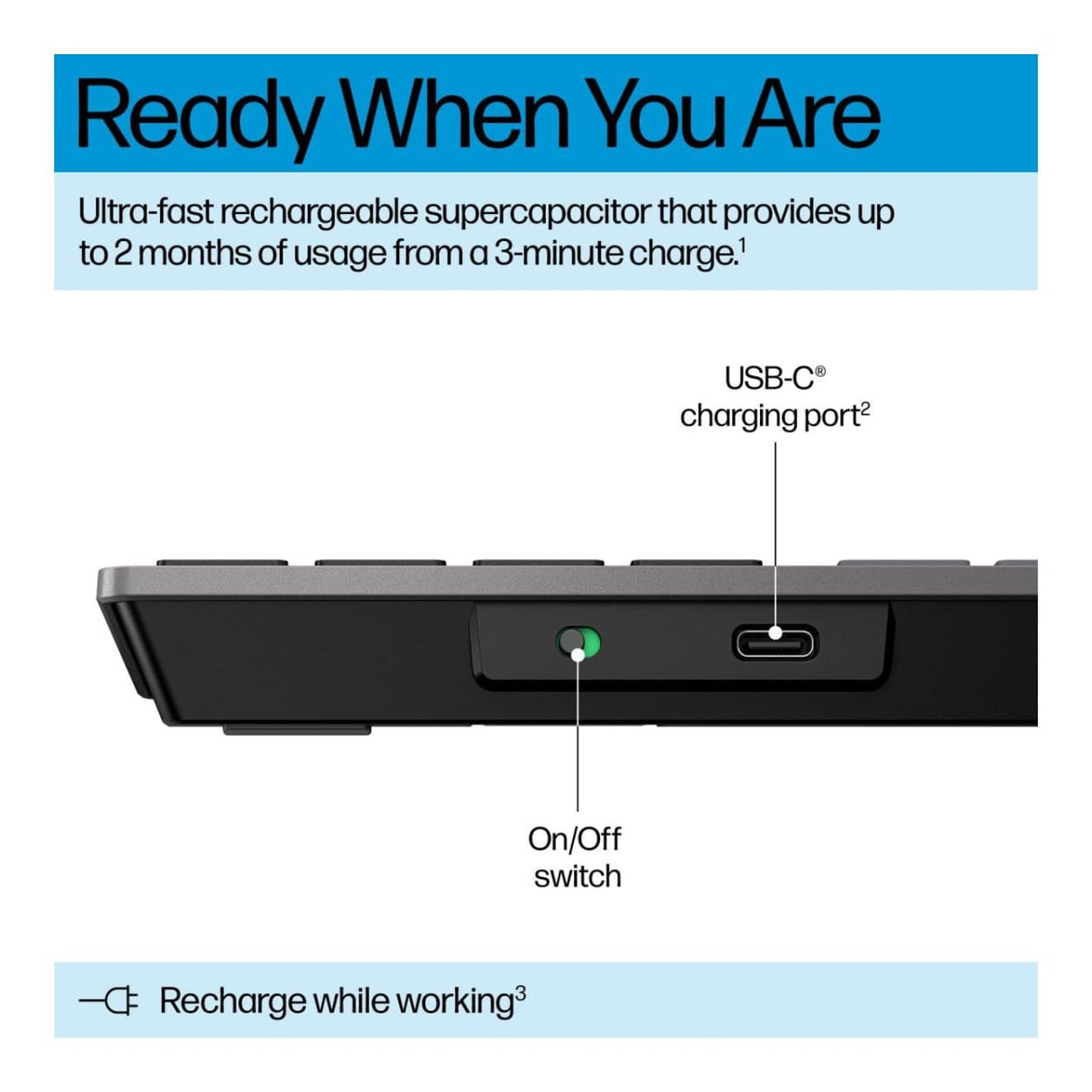 HP 720 Wireless Rechargeable Keyboard Black 9T5B1AA