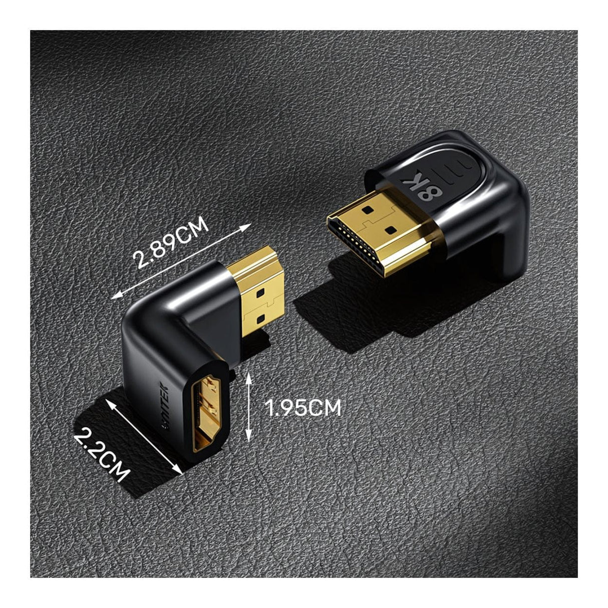 Unitek 8K HDMI Right Angle Adapter A1046ABK03