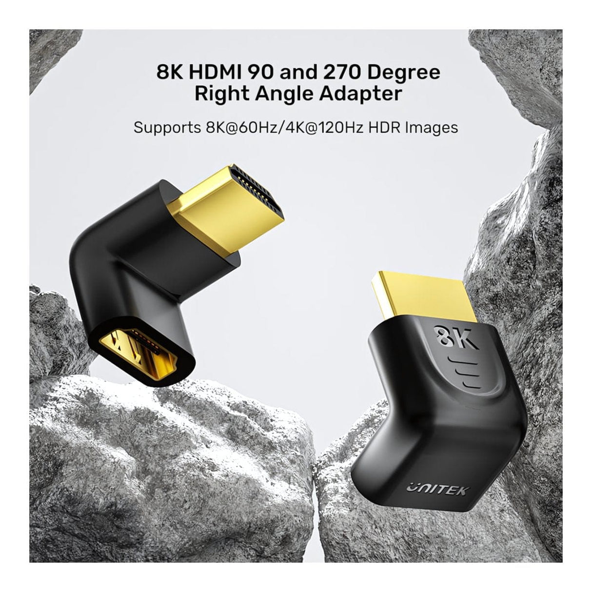 Unitek 8K HDMI Right Angle Adapter A1046ABK03