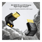 Unitek 8K HDMI Right Angle Adapter A1046ABK03