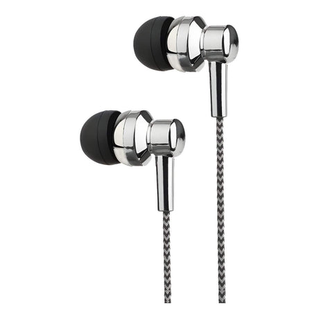 Astrum EB250 Electro Painted Stereo Earphones with Mic - Silver A11025-S
