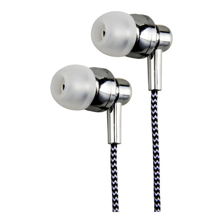 Astrum EB250 Electro Painted Stereo Earphones with Mic - Silver A11025-S