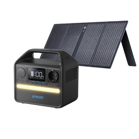 Anker PowerHouse 521 200W 256Wh Portable Power Station with 100W Solar Panel A1720311K001