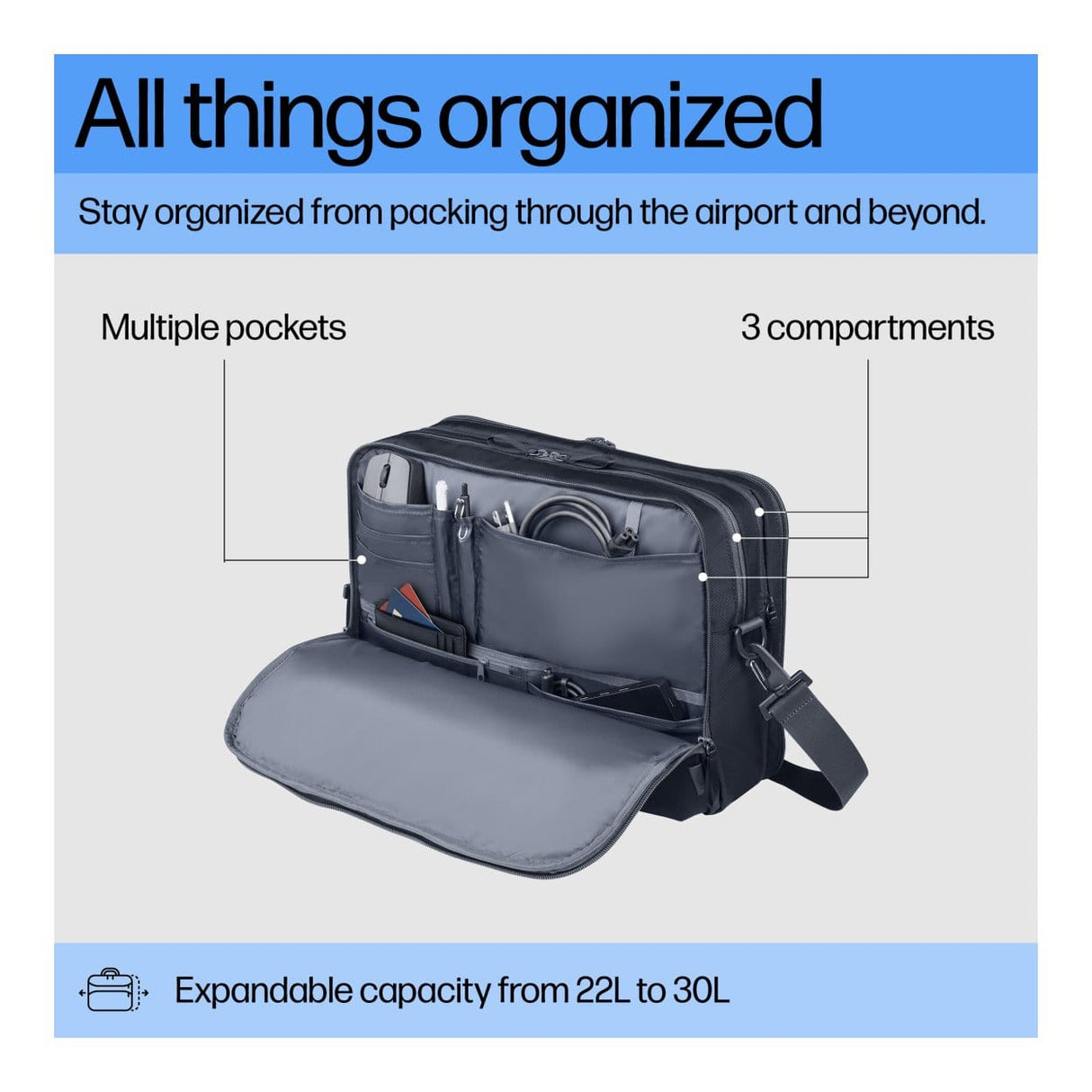 HP Travel Plus 22L 16-inch Notebook Bag A2CE1AA
