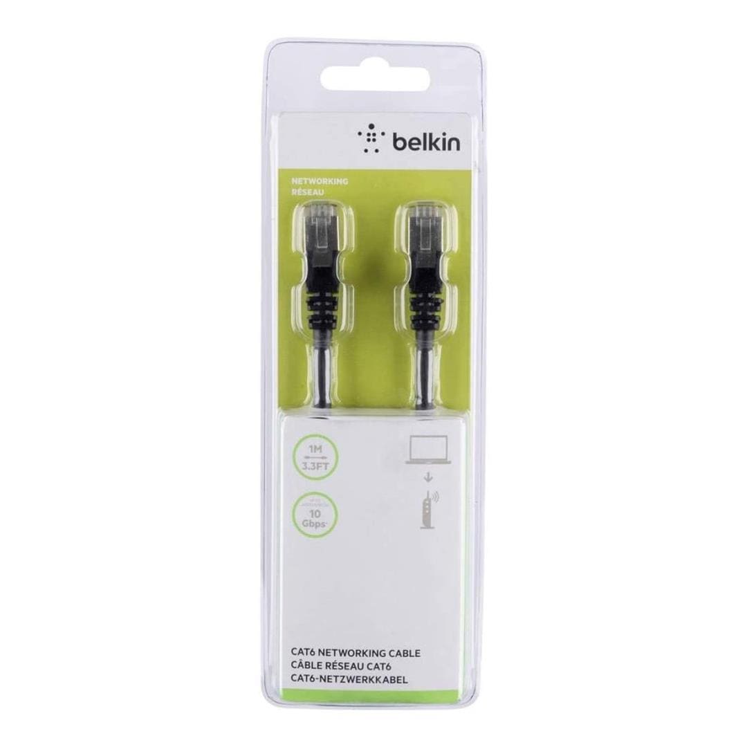 Belkin RJ45 Male to Male CAT6 Network Cable 1m Black A3L981BT01MBKHS